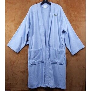 LACOSTE Mens Robe Light Blue Terry Cloth One Size Fits Most MISSING BELT